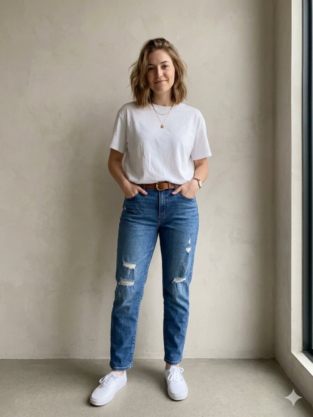 Levi's Women's Size 33 Medium Wash Distressed Boyfriend Jeans